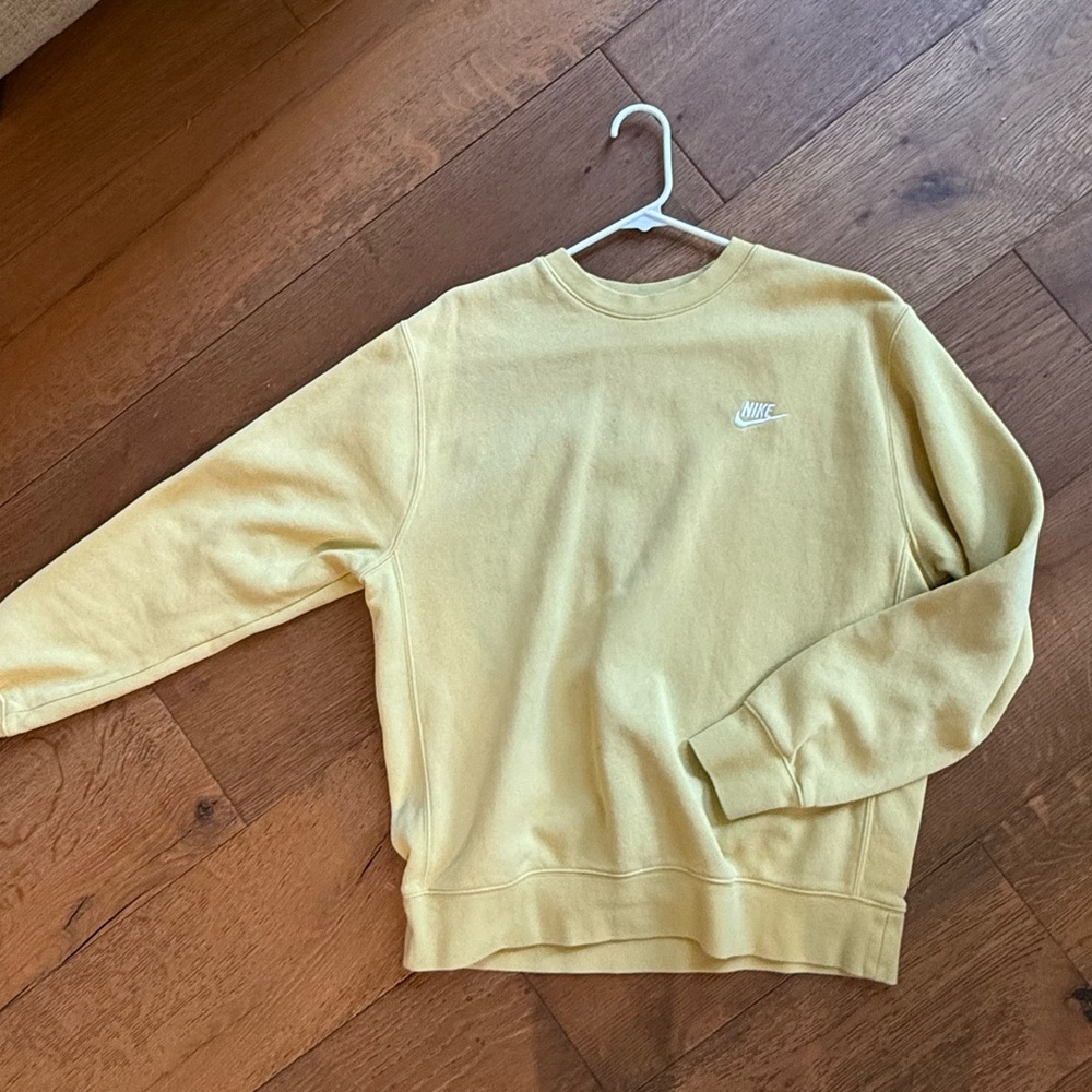 Nike Yellow Crewneck Sweater Soft Fleece
